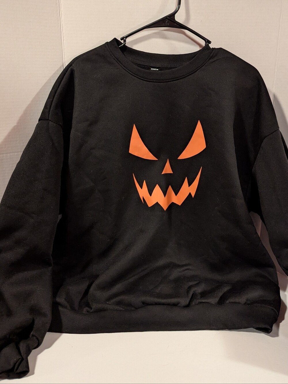 Halloween Pumpkin Sweatshirt Black Orange Jack O Lantern Face Size XL NWOT